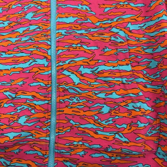 Ethika Abstract Camo Full Zip Hoodie Men XL Pink Orange Blue Full Zip Jacket - Picture 6 of 14
